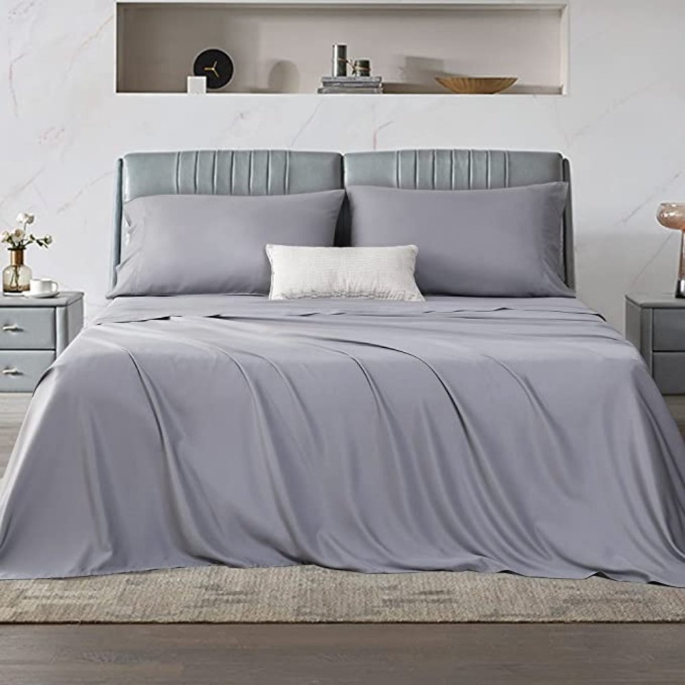 QUEEN - SILVER - 6 Piece Cooling Bamboo Sheet Set